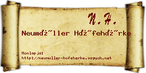 Neumüller Hófehérke névjegykártya